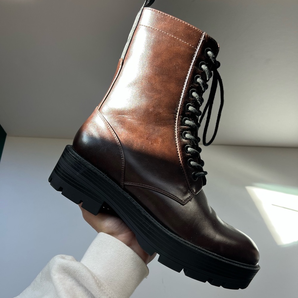 Zara Military Boot Brown Size 8